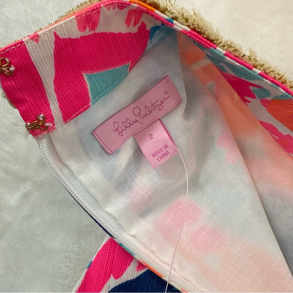 NWT $198 Lilly Pulitzer ALEXA Multi Goombay Smashed Shift Dress Womans Sz 2 New - Picture 5 of 11